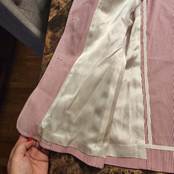 D4 - Michael Kors Pink Striped Women's Blazer - Picture 3 of 4